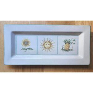 Williams-Sonoma Verano Tile Large Serving Platter Italy Pineapple Sunflower EUC